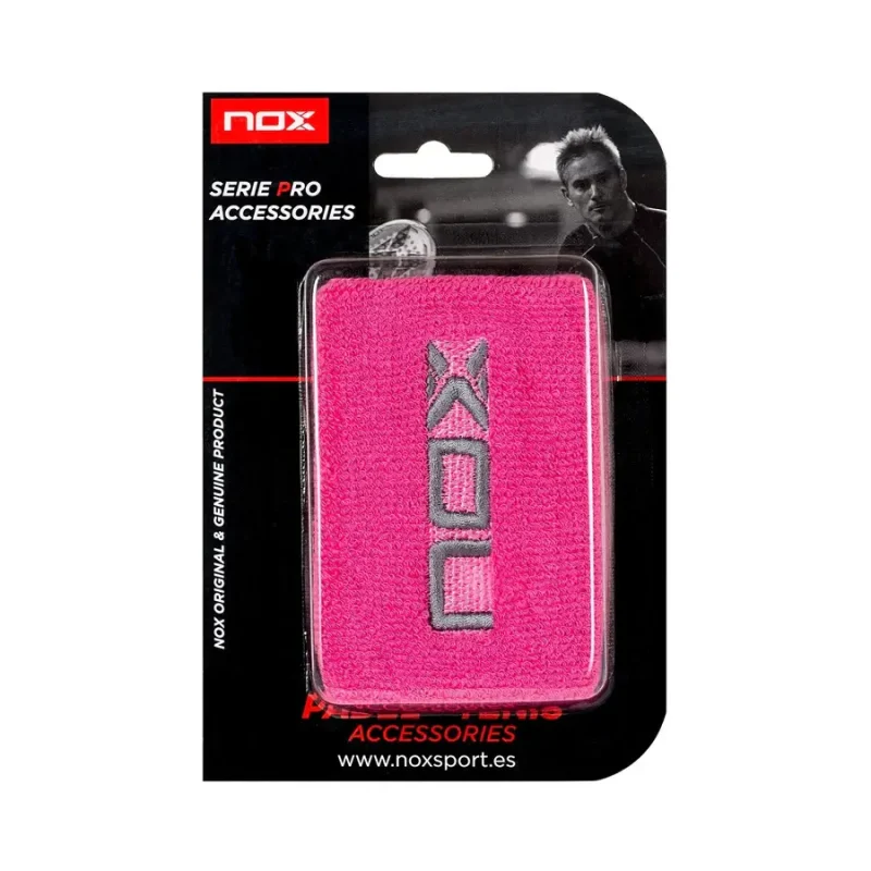 Muñequeras Nox Rosas con Logo Blanco