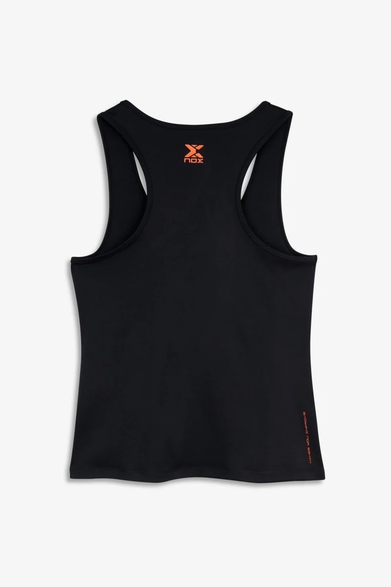 camiseta tirantes para mujer nox team black 2 Camiseta Tirantes para Mujer Nox Team Black, vista trasera de la prenda