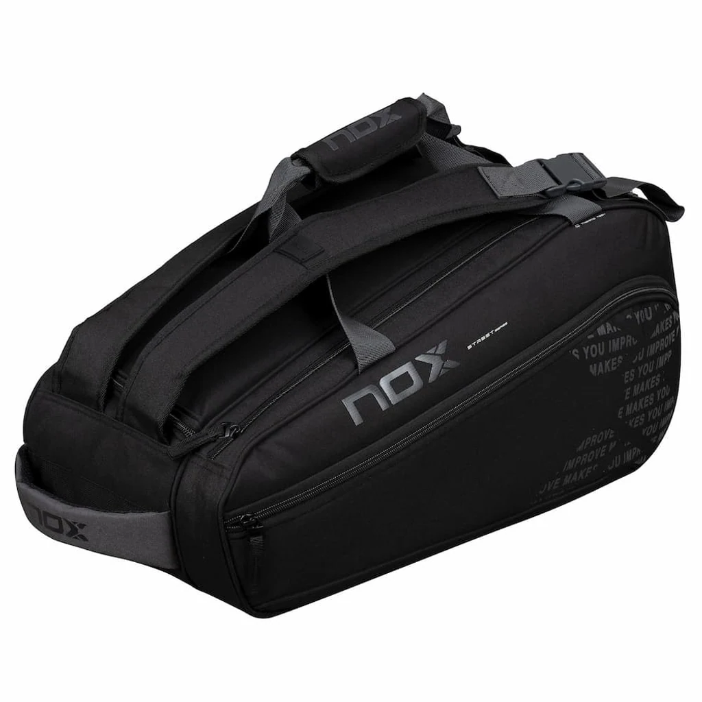 paletero nox street series 45l negro y gris 6 Paletero Nox Street Series 45L Negro y Gris, vista en diagonal del lado opuesto